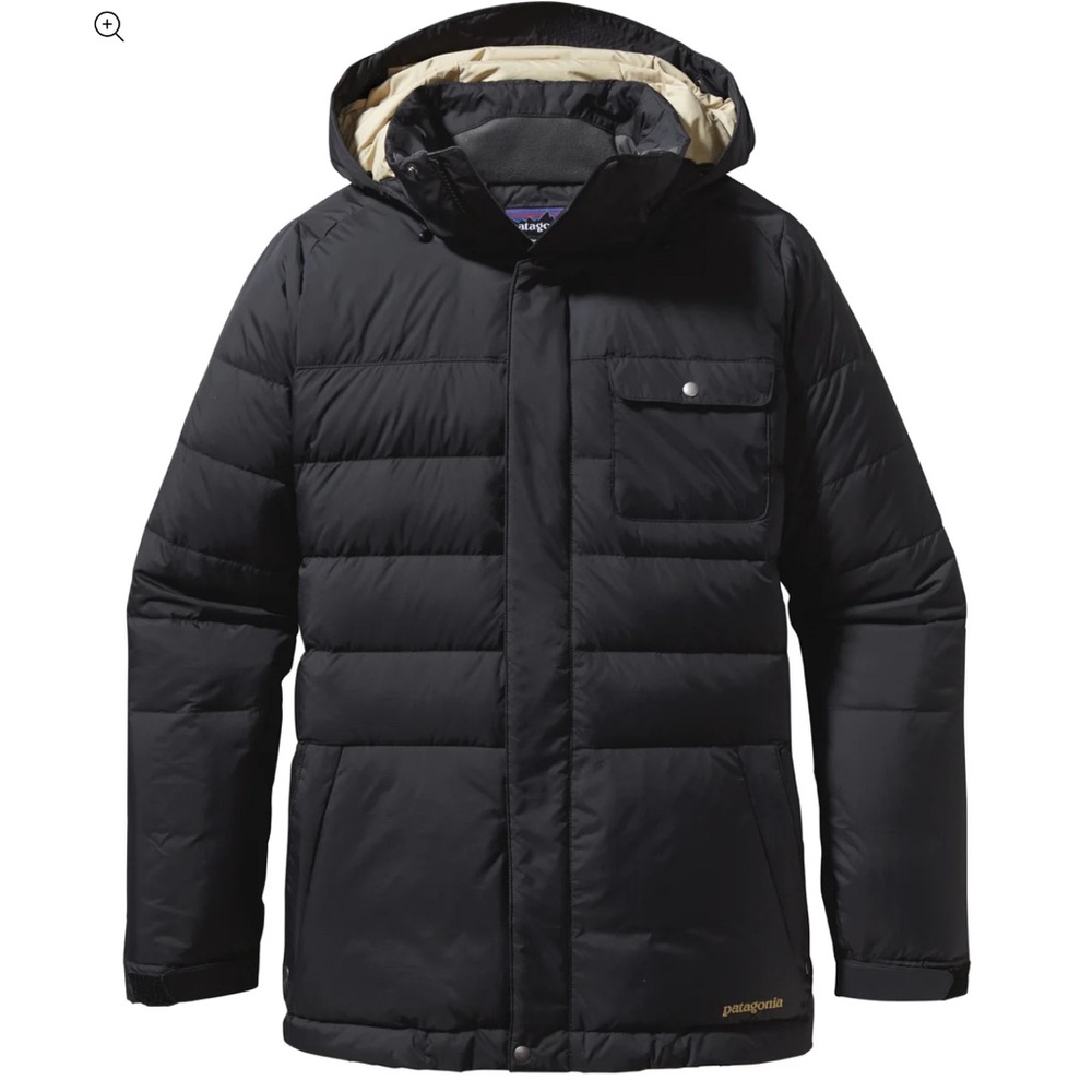 Patagonia Women's Black Hooded Rubicon Puffer Coat. XS
